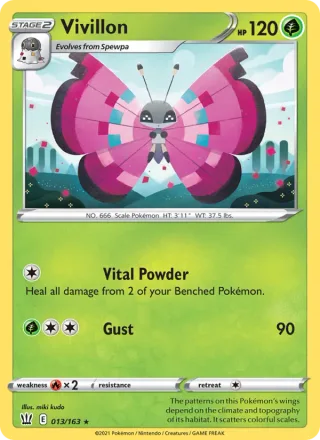 Vivillon #13 · Battle Styles Pokémon card