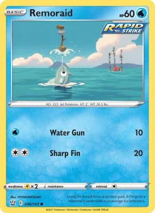 Remoraid #36 · Battle Styles Pokémon card