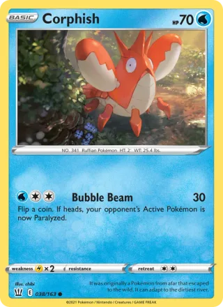 Corphish #38 · Battle Styles Pokémon card