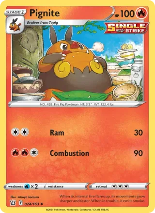 Pignite #24 · Battle Styles Pokémon card