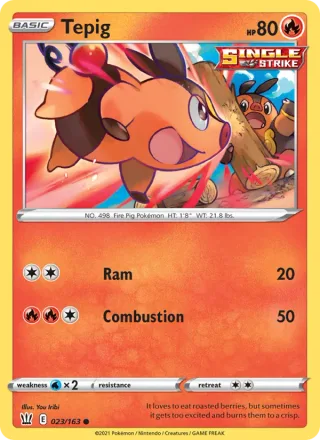 Tepig #23 · Battle Styles Pokémon card