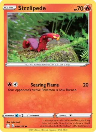 Sizzlipede #29 · Battle Styles Pokémon card