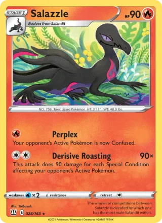 Salazzle #28 · Battle Styles Pokémon card
