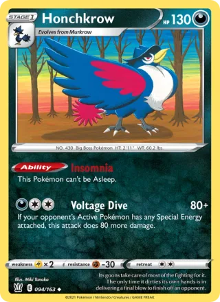 Honchkrow #94 · Battle Styles Pokémon card