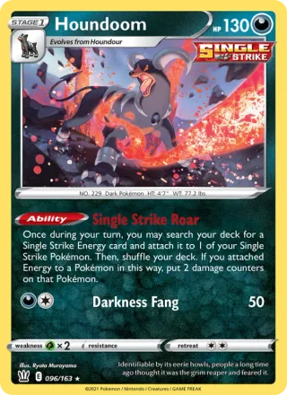 Houndoom #96 · Battle Styles Pokémon card