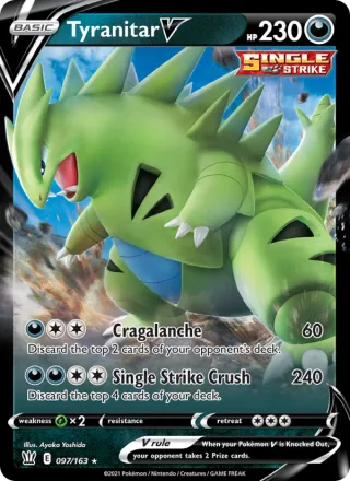 Tyranitar V #97 · Battle Styles Pokémon card