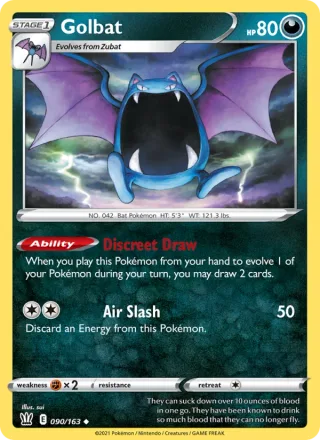 Golbat #90 · Battle Styles Pokémon card