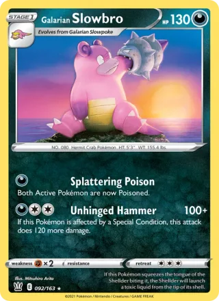 Galarian Slowbro #92 · Battle Styles Pokémon card