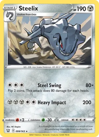 Steelix #99 · Battle Styles Pokémon card