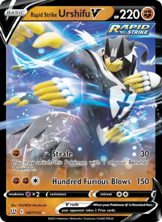 Rapid Strike Urshifu V #87 · Battle Styles Pokémon card