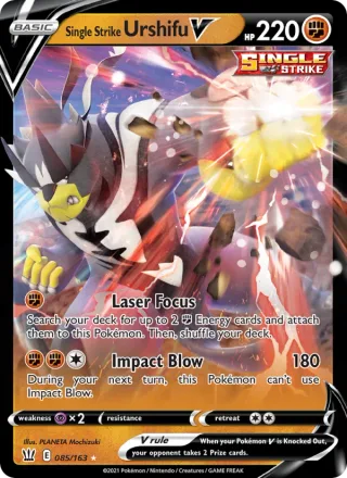 Single Strike Urshifu V #85 · Battle Styles Pokémon card