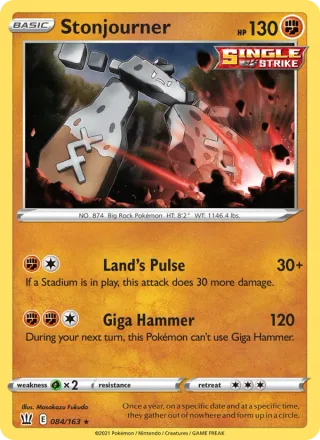 Stonjourner #84 · Battle Styles Pokémon card