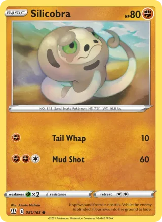 Silicobra #81 · Battle Styles Pokémon card