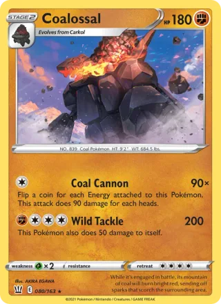 Coalossal #80 · Battle Styles Pokémon card