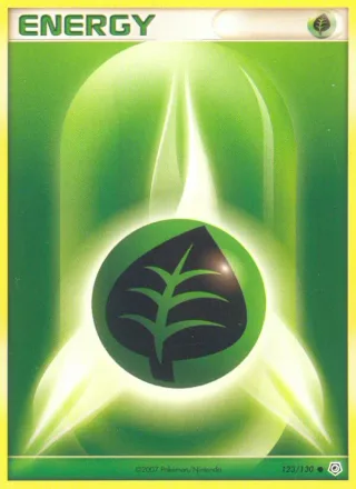 Grass Energy #grass · Basic Energy (2007 copyright) Pokémon card