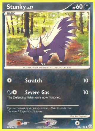 Stunky #102 · Diamond & Pearl Pokémon card
