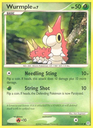 Wurmple #104 · Diamond & Pearl Pokémon card