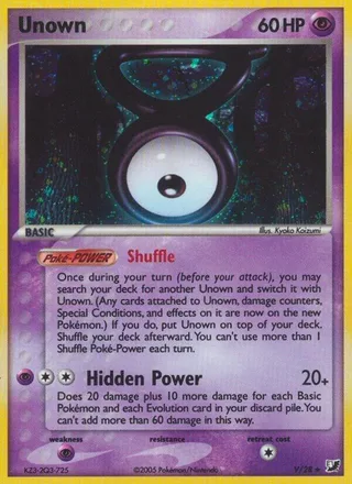 Unown #V · Unseen Forces Unown Collection Pokémon card