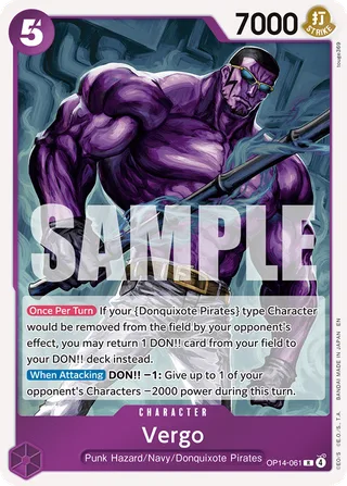 Vergo #OP14-061 · The Azure Sea's Seven One Piece card