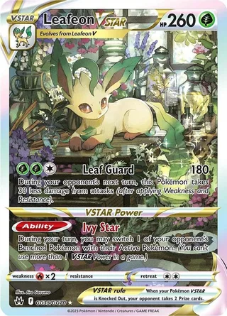 Leafeon VSTAR #GG35 · Crown Zenith Galarian Gallery Pokémon card