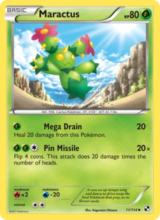 Maractus #11 · Black & White Pokémon card