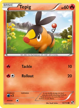 Tepig #15 · Black & White Pokémon card