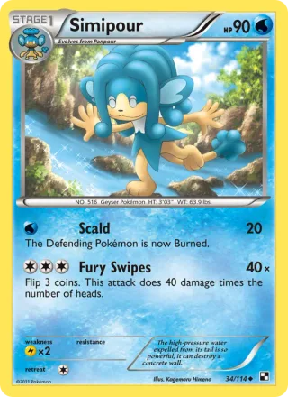 Simipour #34 · Black & White Pokémon card