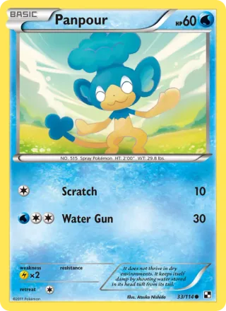 Panpour #33 · Black & White Pokémon card