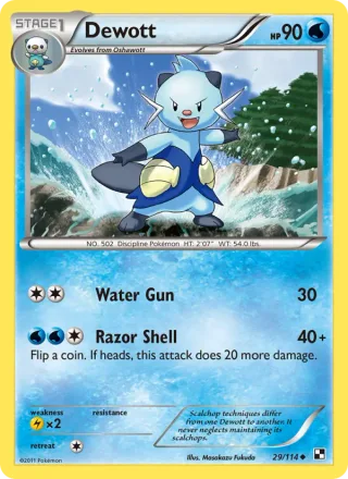 Dewott #29 · Black & White Pokémon card