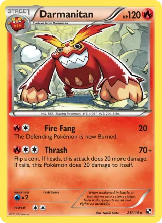 Darmanitan #25 · Black & White Pokémon card