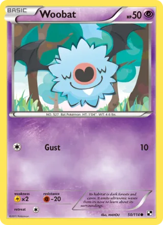 Woobat #50 · Black & White Pokémon card