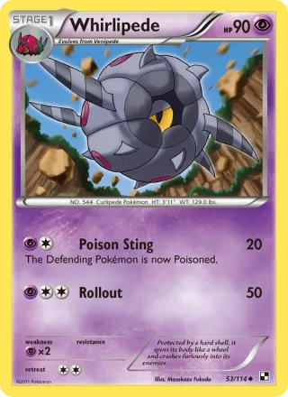 Whirlipede #53 · Black & White Pokémon card