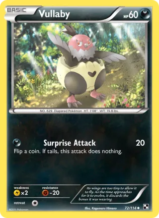 Vullaby #72 · Black & White Pokémon card