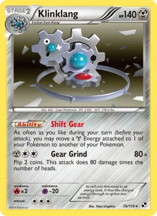 Klinklang #76 · Black & White Pokémon card