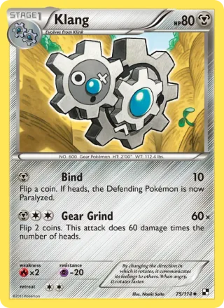 Klang #75 · Black & White Pokémon card