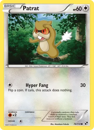 Patrat #78 · Black & White Pokémon card