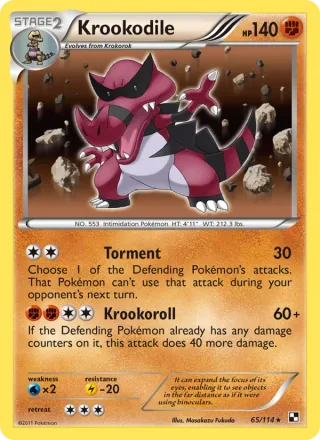 Krookodile #65 · Black & White Pokémon card