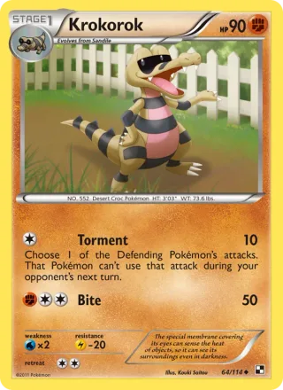 Krokorok #64 · Black & White Pokémon card