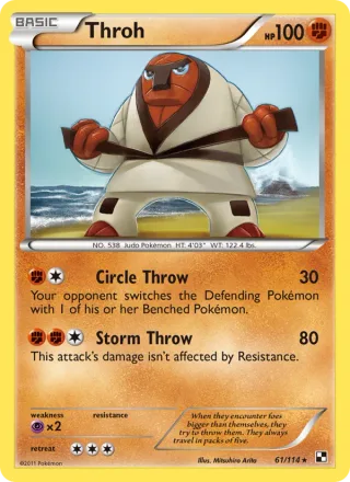 Throh #61 · Black & White Pokémon card