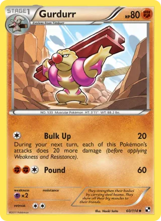 Gurdurr #60 · Black & White Pokémon card
