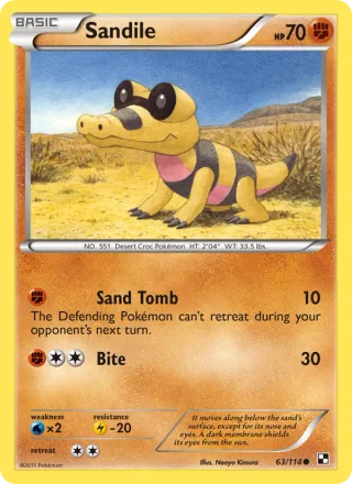 Sandile #63 · Black & White Pokémon card
