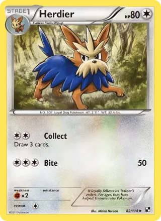 Herdier #82 · Black & White Pokémon card