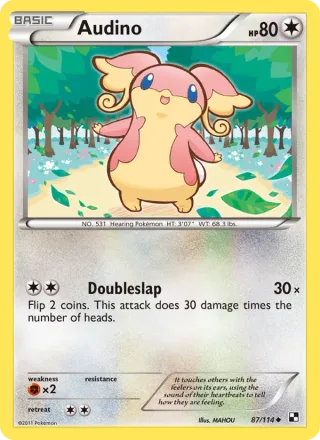 Audino #87 · Black & White Pokémon card