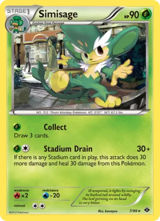 Simisage #7 · Next Destinies Pokémon card