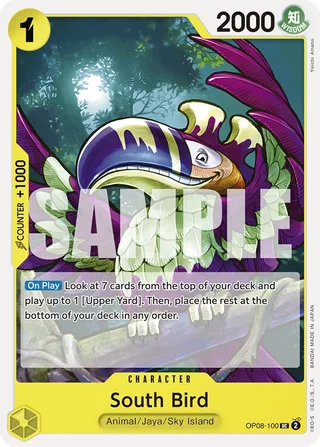 South Bird #OP08-100 · Two Legends Pre-Release Cards One Piece card