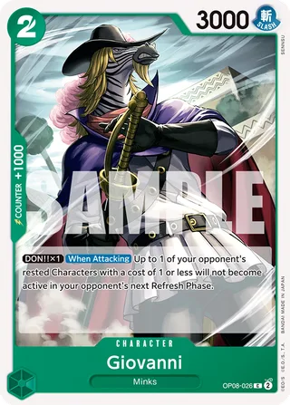 Giovanni #OP08-026 · Two Legends Pre-Release Cards One Piece card