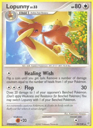 Lopunny #30 · Diamond & Pearl Pokémon card