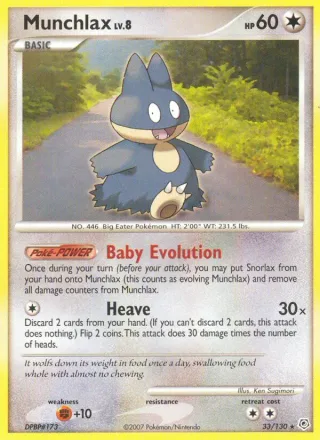 Munchlax #33 · Diamond & Pearl Pokémon card