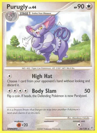 Purugly #36 · Diamond & Pearl Pokémon card