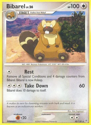 Bibarel #20 · Diamond & Pearl Pokémon card